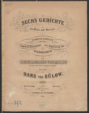 Heft 1: Sechs Gedichte nach Heine und Sternau : op. 1
