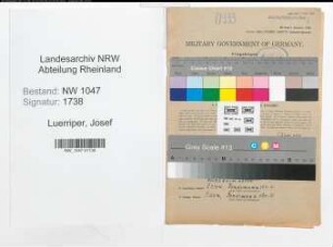 Entnazifizierung Josef Luerriper , geb. 12.04.1908 (Angestellter)