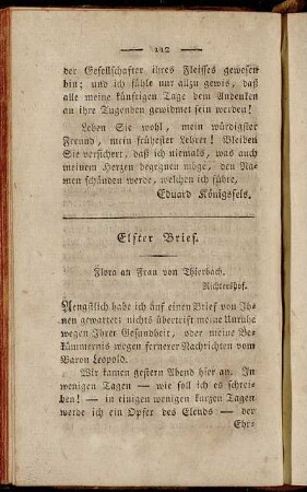 Elfter Brief. Flora an Frau von Thierbach