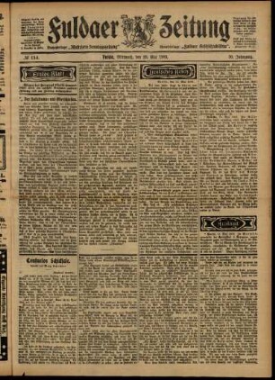 Erste Ausgabe vom Mittwoch, den 20. Mai 1903.