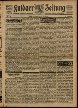 Erste Ausgabe vom Mittwoch, den 20. Mai 1903.
