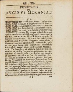 Dissertatio de Ducibus Meraniae