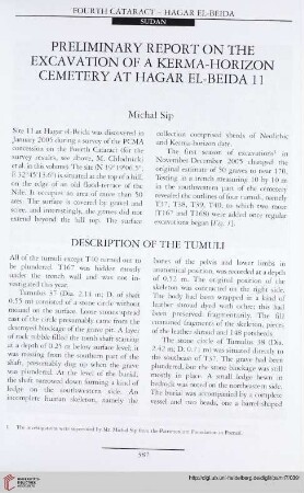17: Preliminary report on the excavation of a kerma-horizon cemetery at Hagar el-Beida 11