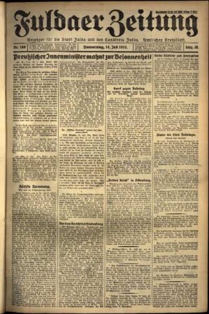 Erste Ausgabe vom Donnerstag, den 14. Juli 1932.