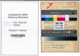Entnazifizierung Friedrich Dinstuhl, geb. 13.12.1900 (Lehrer)