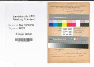 Entnazifizierung Oskar Foesig, geb. 19.02.1891 (Nachtwaechter)