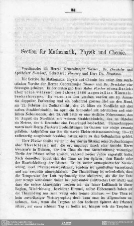 Section für Mathematik, Physik und Chemie
