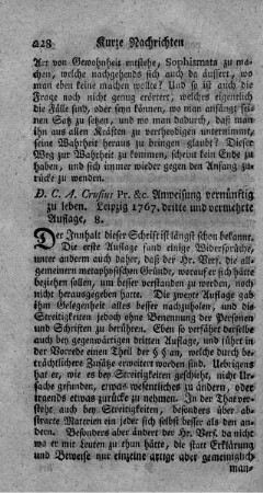 Anweisung vernünftig zu leben. 3.verm.Aufl.