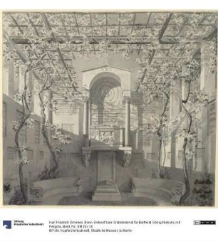 Bonn. Entwurf zum Grabdenkmal für Barthold Georg Niebuhr, mit Pergola
