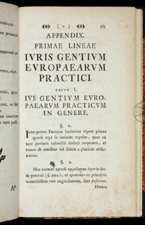 Appendix. Primae lineae iuris gentium europaearum practici.