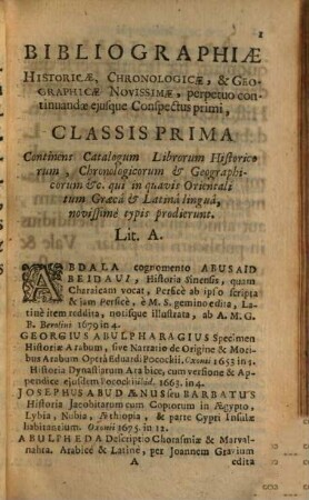Bibliographia historica, chronologica & geographica : novissima, perpetuo continuanda