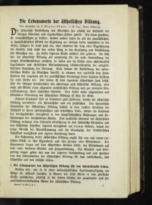 ¬Die¬ Lebenswerte der ästhetischen Bildung
