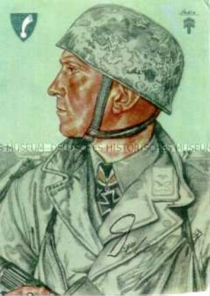 Autogrammpostkarte von Ritterkreuzträgern des Zweiten Weltkriegs: Hauptmann Delica