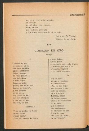 Corazón de oro : Tango