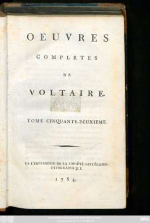 T. 52 = T. 1: Recueil Des Lettres De M. De Voltaire. 1715-1737