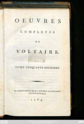 T. 52 = T. 1: Recueil Des Lettres De M. De Voltaire. 1715-1737