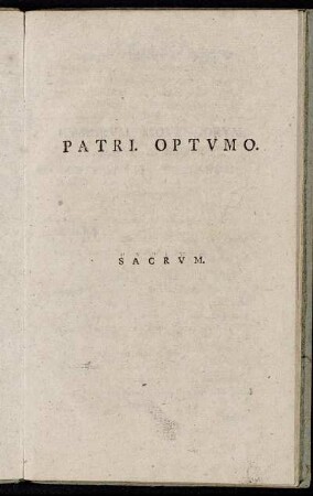Patri. Optumo. Sacrum.
