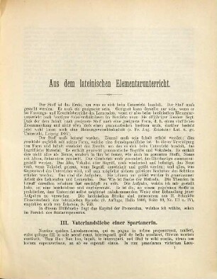 Aus dem lateinischen Elementarunterricht
