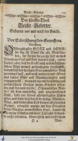 Der fünffte Theil. Beicht-Gebetter.