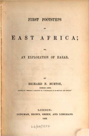 First Footsteps in East Africa