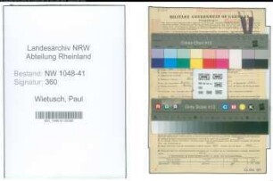 Entnazifizierung Paul Wietusch , geb. 08.12.1911 (Polizist)
