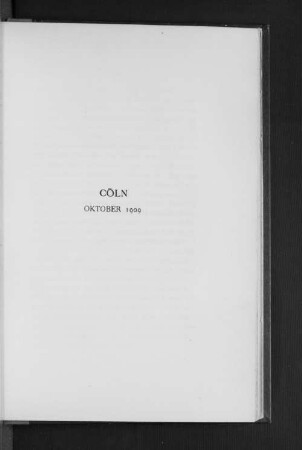 Cöln Oktober 1909