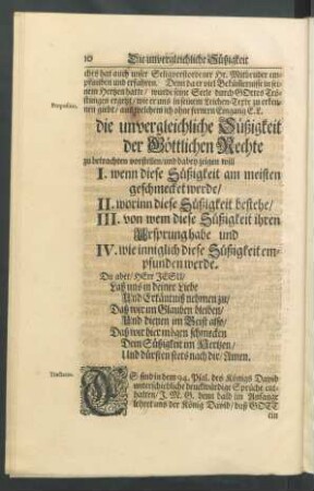 [Tractatio.] I. wenn diese Süßigkeit der Göttlichen Rechte am meisten empfunden werde/