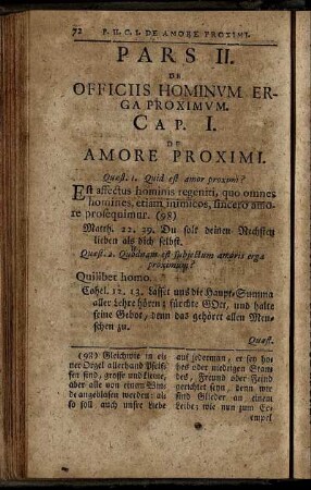 Pars II. De Officiis Hominum Erga Proximum.
