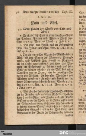 Cap. IX. Cain und Abel.
