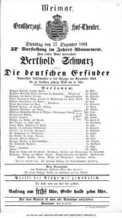 Berthold Schwarz oder Die deutschen Erfinder