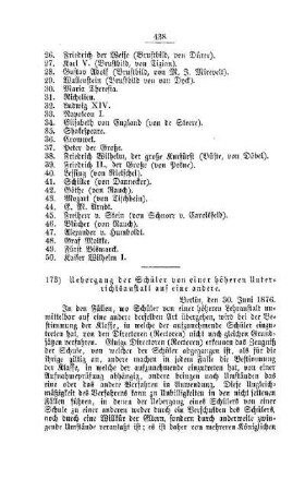 Uebergang der Schüler von einer höheren Unterrichtsanstalt auf eine andere : [III. Gymnasial- und Real-Lehranstalten]