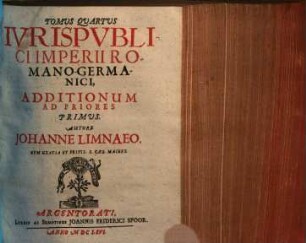 Tomus ... Iuris Publici Imperii Romanogermanici, 4.