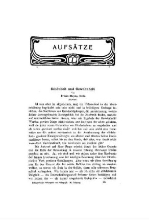 Schönheit und Gewohnheit : (Schluß)