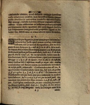 Disputatio iuridica inauguralis de successione coniugum ab intestato, secundum mores Augustanos