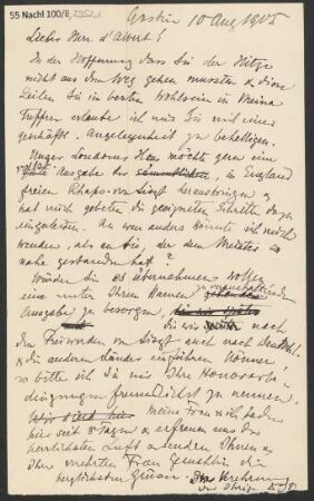 Brief an Eugen d' Albert : 10.08.1905