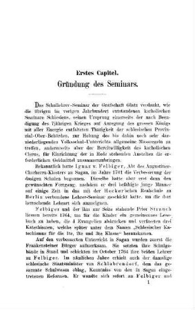 I Gründung des Seminars