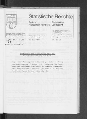 Umsatzentwicklung im Gastgewerbe April 1980 : Lfd. Nr. 32