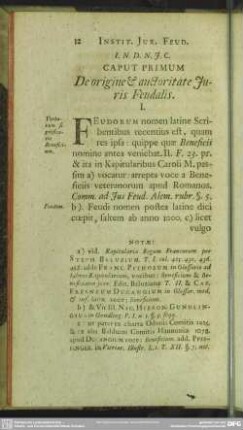 Caput Primum De origine & auctoritate Iuris Feudalis