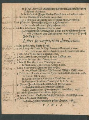 Libri Incompacti in duodecimo.