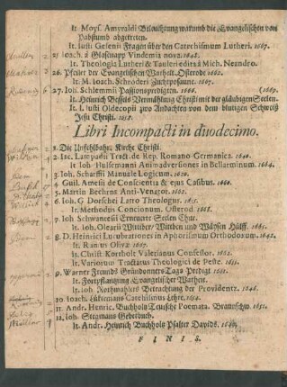 Libri Incompacti in duodecimo.