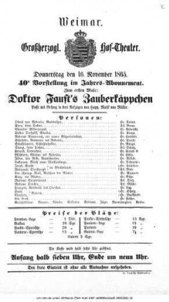Doktor Faust's Zauberkäppchen