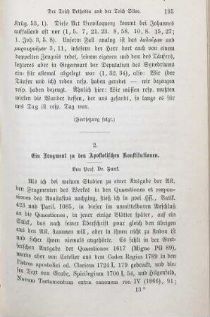 195-202 Ein Fragment zu den Apostolischen Konstitutionen