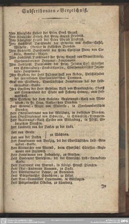 Subscribenten-Verzeichniß