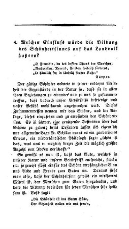 Welchen Einfluss würde die Bildung des Schönheitsinnes auf das Landvolk äußern?