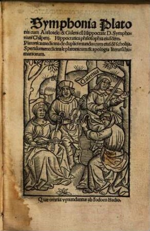 Symphoriani Champerii Symphonia Platonis cum Aristotele et Galeni cum Hippocrate