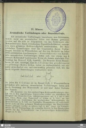 II. Klasse. Aromatische Verbindungen oder Benzolderivate