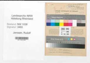 Entnazifizierung Rudolf Janssen , geb. 10.12.1905 (Bahnbeamter)