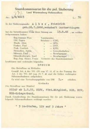 Alber, Friedrich