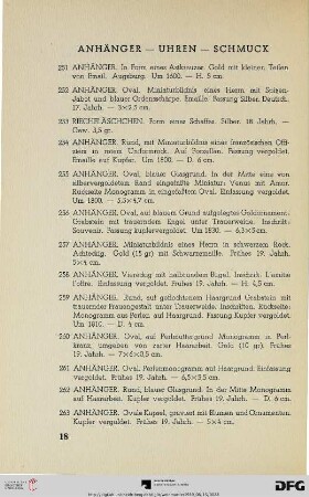 Anhänger – Uhren – Schmuck (Nr. 251-309)