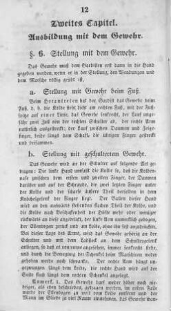 Zweites Capitel. Ausbildung mit dem Gewehr.
